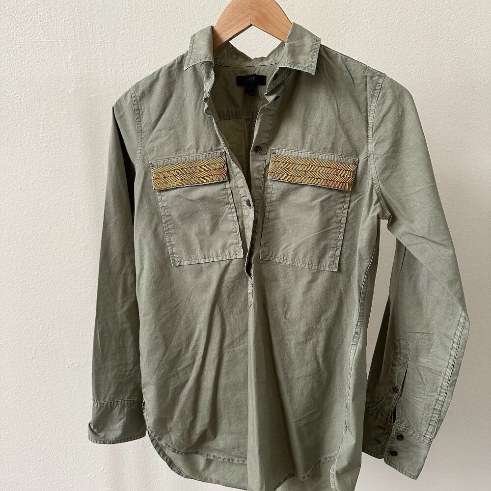 J.Crew Beaded Cotton Summer Shirt
